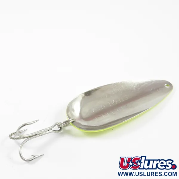Vintage  Eppinger Dardevle Dardevlet , 3/4oz Fluorescent Yellow / Red / Nickel fishing spoon #2704