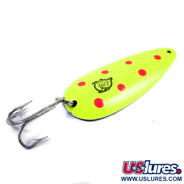 Vintage  Eppinger Dardevle Dardevlet , 3/4oz Fluorescent Yellow / Red / Nickel fishing spoon #2704