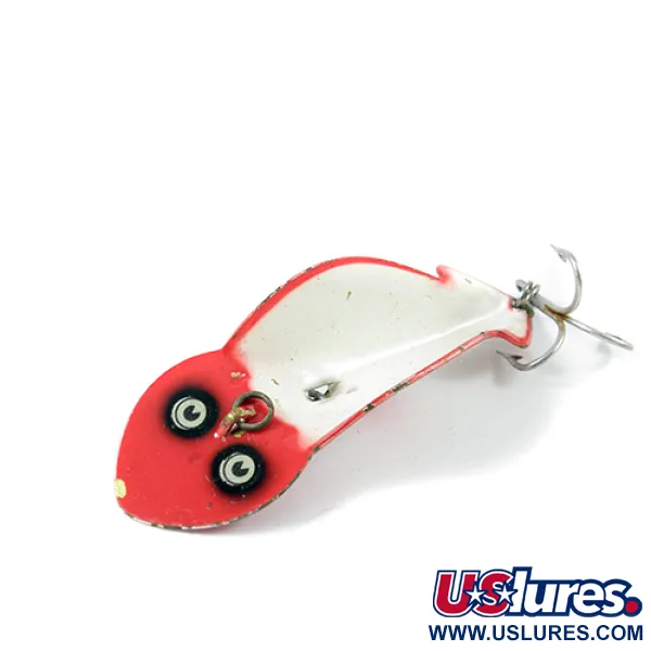 Vintage  Buck Perry Spoonplug , 1/3oz Red / White fishing spoon #2705