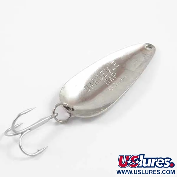 Vintage  Eppinger Dardevle Imp, 2/5oz Nickel / Rainbow Pink fishing spoon #2719