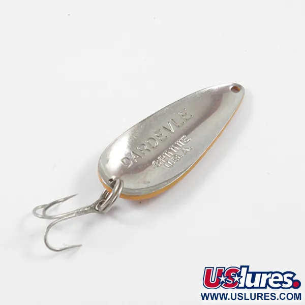 Vintage  Eppinger Dardevle Spinnie, 1/3oz Orange / Nickel fishing spoon #2731
