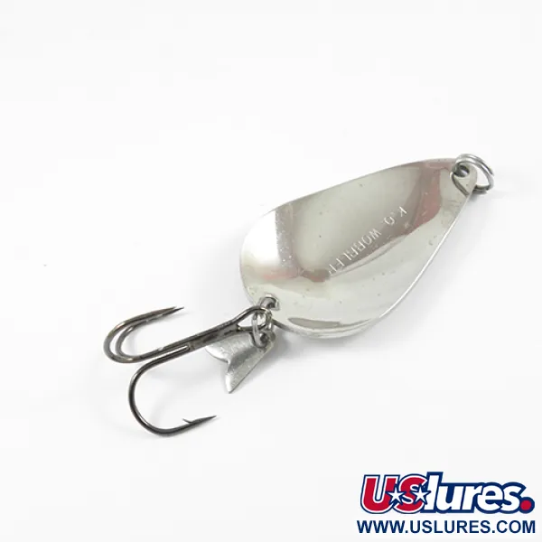 Vintage  Acme K.O. Wobbler, 3/4oz Nickel / Green fishing spoon #2732