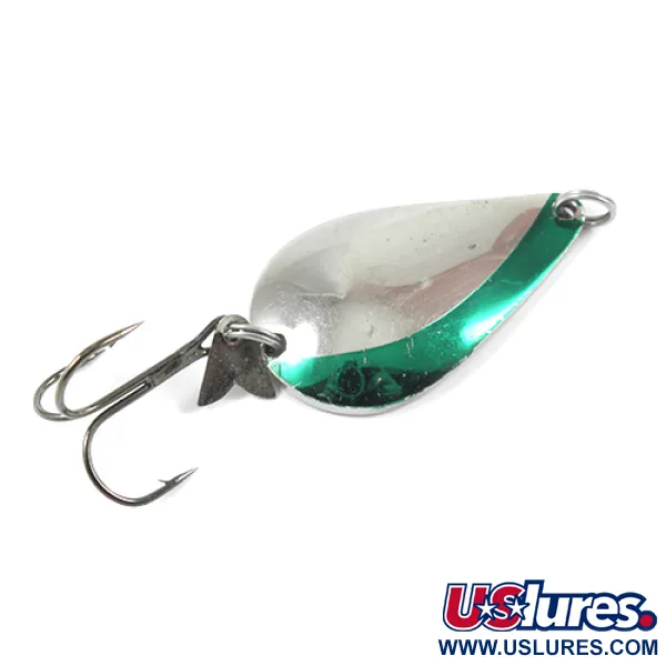 Vintage  Acme K.O. Wobbler, 3/4oz Nickel / Green fishing spoon #2732