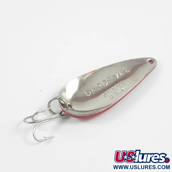 Vintage  Eppinger Dardevle Spinnie, 1/3oz Red / White / Nickel fishing spoon #2738