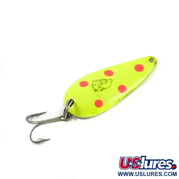 Vintage  Eppinger Dardevle Spinnie, 1/3oz Fluorescent Yellow / Nickel fishing spoon #2742
