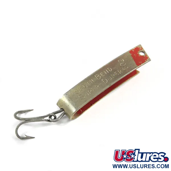 Vintage  South Bend Super-Duper 502, 3/32oz Gold / Red fishing spoon #2746