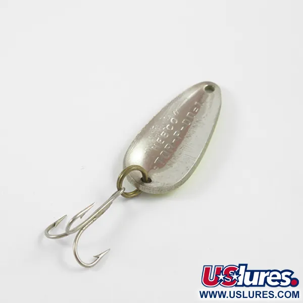 Vintage   Nebco Tor-P-Do, 1/3oz Yellow / Red / Nickel fishing spoon #2751