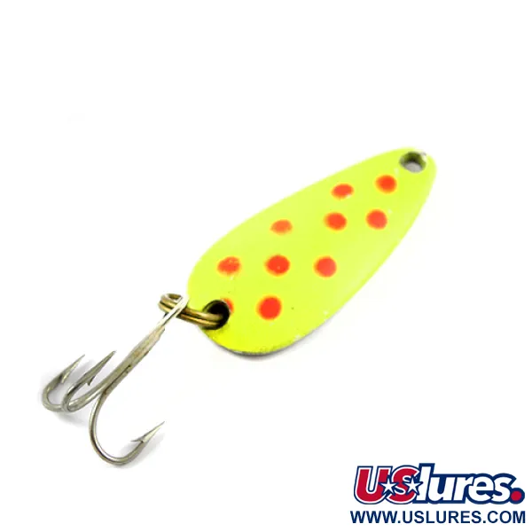 Vintage   Nebco Tor-P-Do, 1/3oz Yellow / Red / Nickel fishing spoon #2751