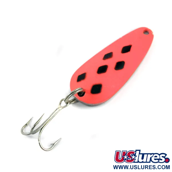 Vintage  Blue Fox Tor-P-Do, 1/2oz Fluorescent Red / Black / Nickel fishing spoon #2755