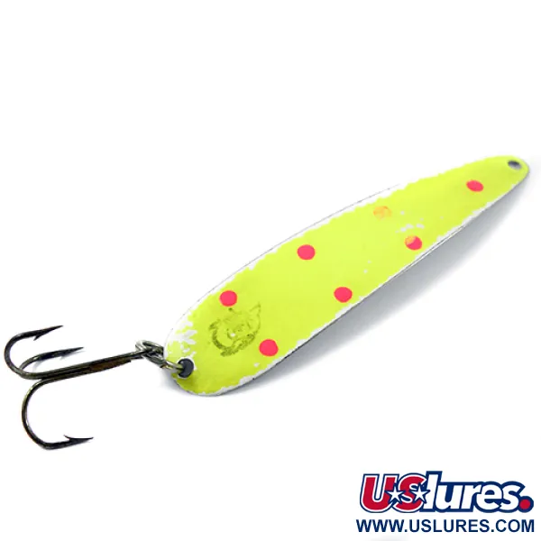 Vintage  Eppinger King Flutter Devle 3200, 1/3oz Yellow / Red / Nickel fishing spoon #2763