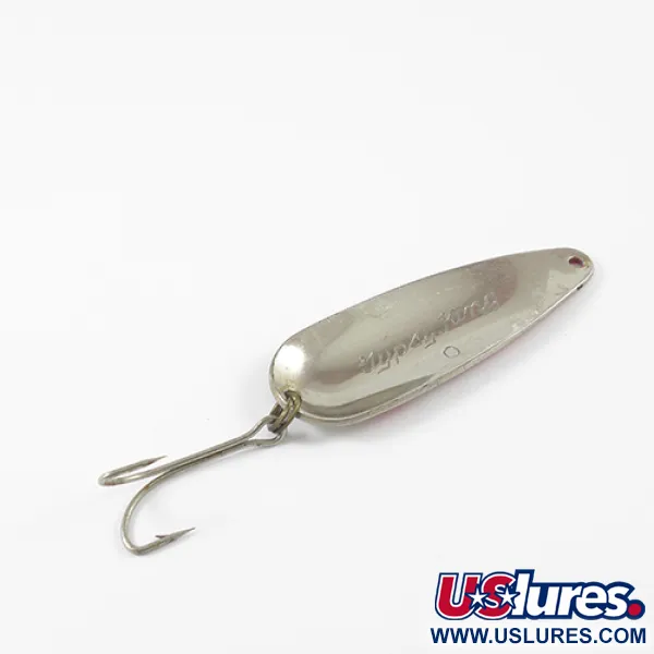 Vintage  Weller GYPSY KING 0, 2/5oz Red / White / Nickel fishing spoon #2764