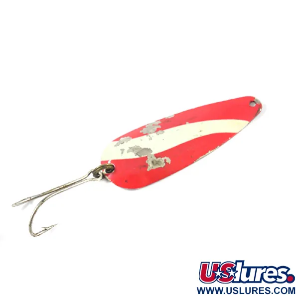 Vintage  Weller GYPSY KING 0, 2/5oz Red / White / Nickel fishing spoon #2764