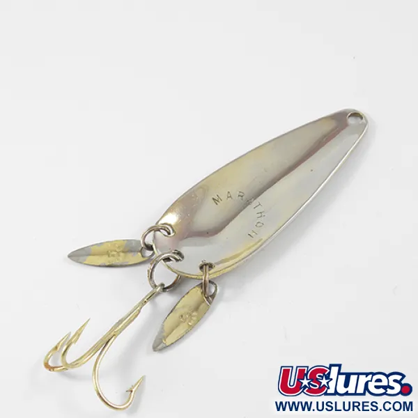 Vintage  Marathon Bait Company Marathon, 2/5oz Hammered Gold fishing spoon #2772