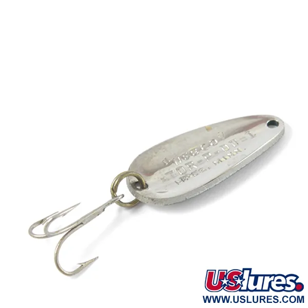 Vintage   Nebco Tor-P-Do, 1/3oz Green / White / Nickel fishing spoon #2773