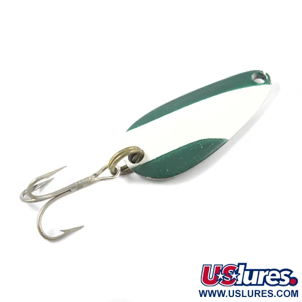 Vintage   Nebco Tor-P-Do, 1/3oz Green / White / Nickel fishing spoon #2773