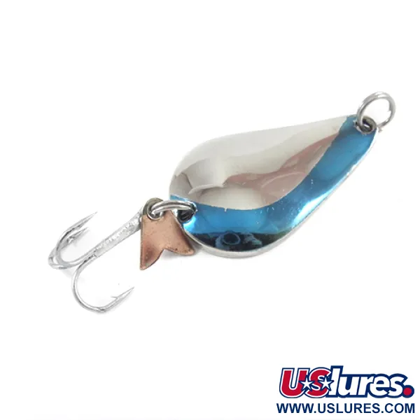 Vintage  Acme K.O. Wobbler, 1/2oz Nickel / Blue fishing spoon #2777