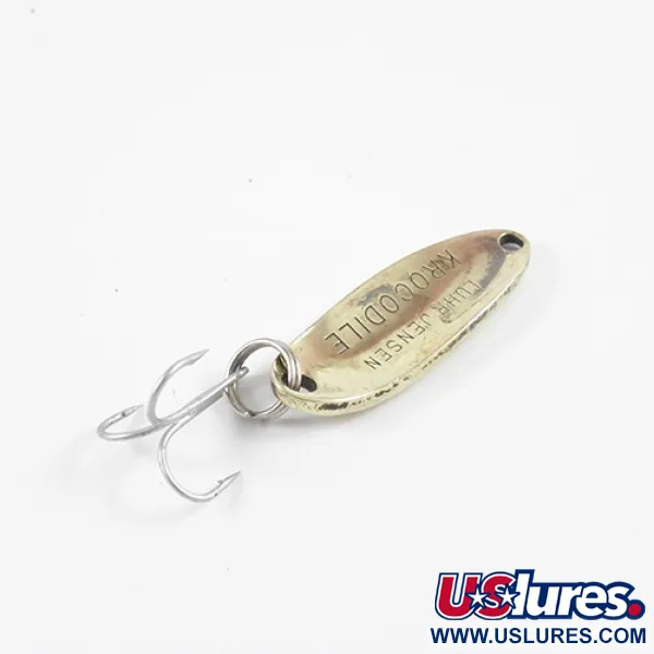 Vintage  Luhr Jensen Krocodile , 1/4oz Hammered Brass fishing spoon #2779