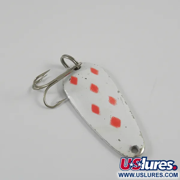 Vintage   Blue Fox Tor-P-Do, 1/2oz White / Red / Nickel fishing spoon #2783