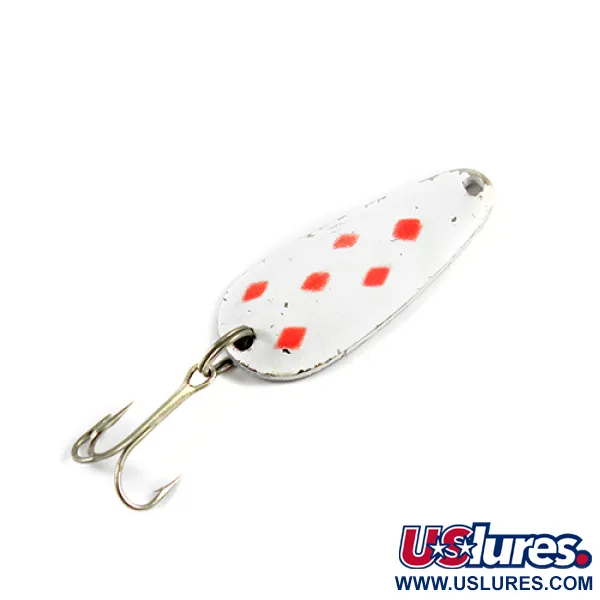 Vintage   Blue Fox Tor-P-Do, 1/2oz White / Red / Nickel fishing spoon #2783