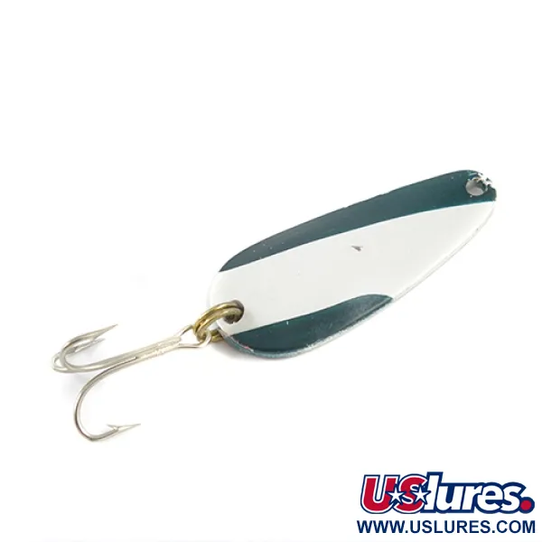 Vintage   Nebco Tor-P-Do, 1/2oz White / Green / Nickel fishing spoon #2785