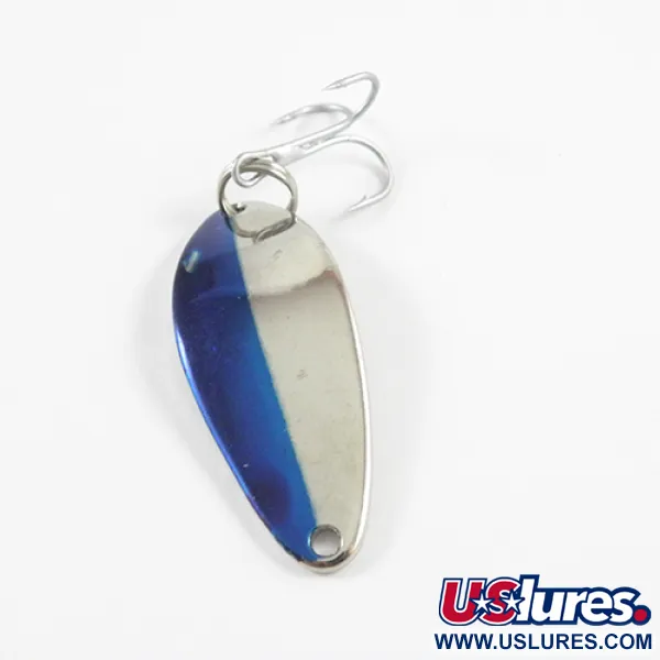 Vintage  Seneca Little Cleo, 1/4oz Nickel / Blue fishing spoon #2787