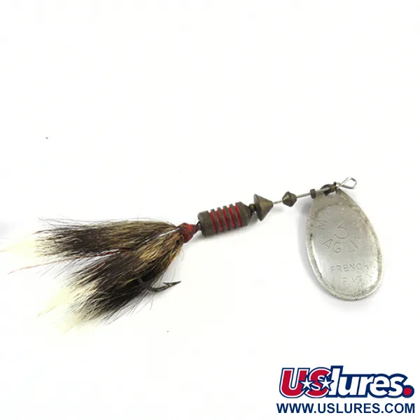 Vintage   Mepps Aglia 3 dressed, 1/4oz Nickel spinning lure #2793