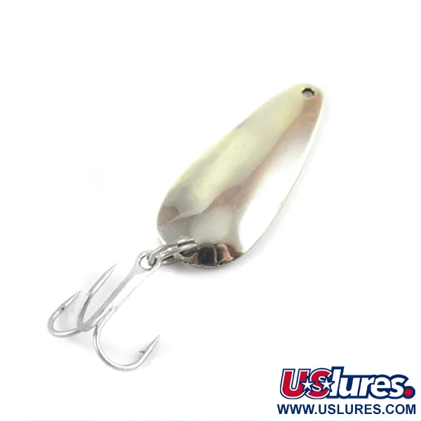 Vintage   Nebco FlashBait 2662, 1/4oz Rainbow Brass / Nickel fishing spoon #2805