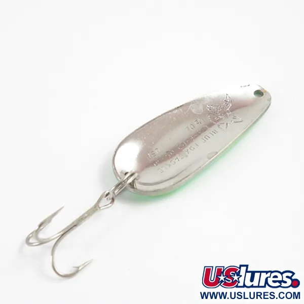 Vintage  Blue Fox Tor-P-Do, 1/2oz Green / Red / Nickel fishing spoon #2812