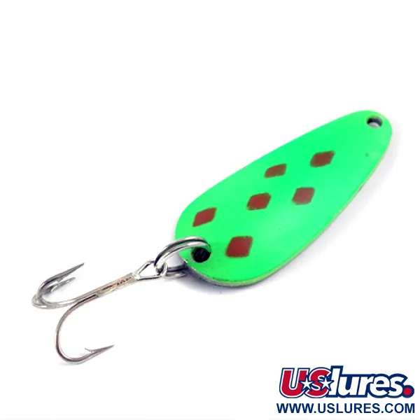 Vintage  Blue Fox Tor-P-Do, 1/2oz Green / Red / Nickel fishing spoon #2812