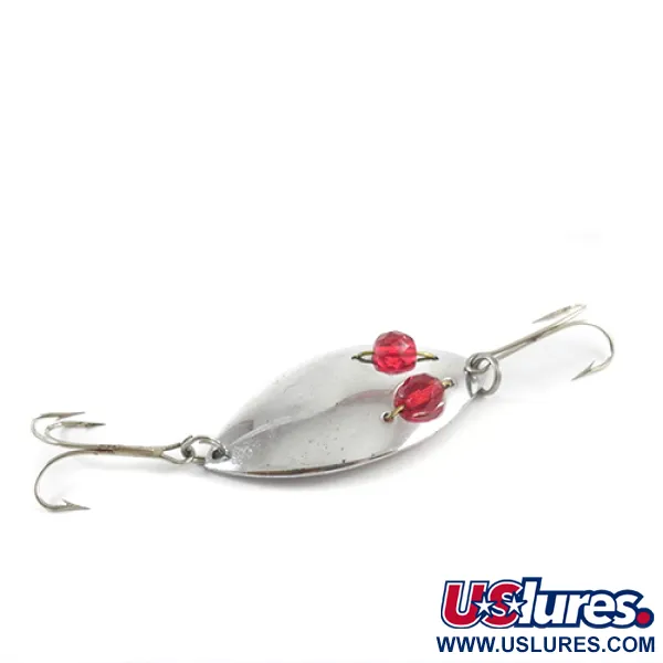 Vintage  Hofschneider Red Eye junior, 1/2oz Nickel / Red Eyes fishing spoon #2815