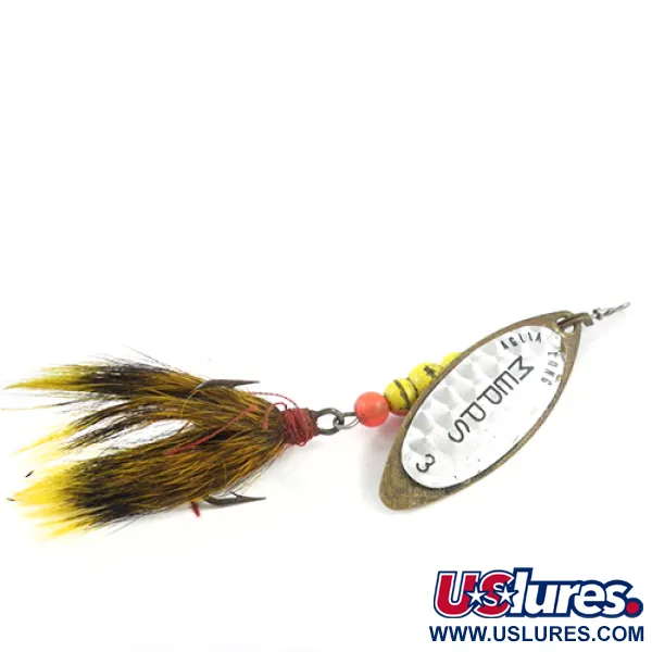 Vintage   Mepps Aglia Long 3 Dressed, 2/5oz Silver spinning lure #2816