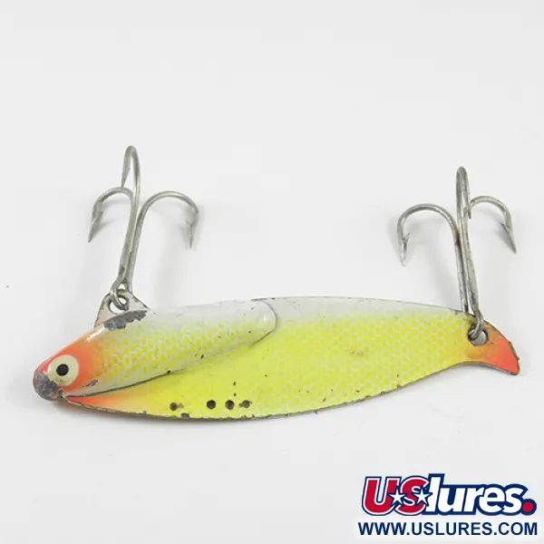 Vintage   Heddon Sonar 435, 1 1/4oz Yellow / Red fishing spoon #2820