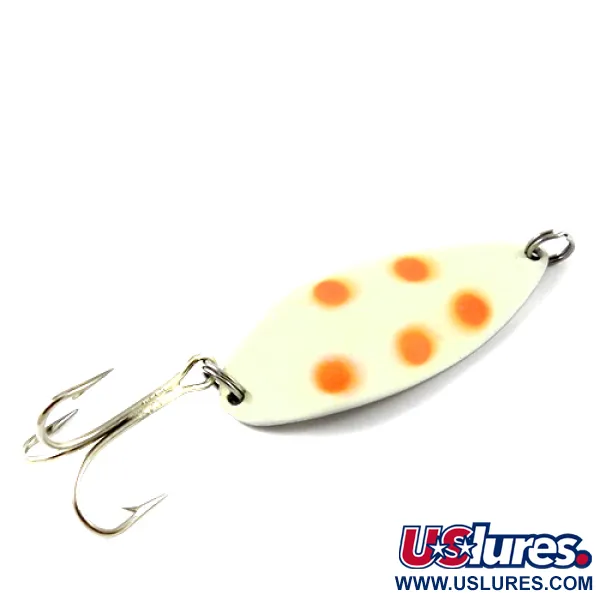 Vintage  Seneca Little Cleo (Hula Girl), 3/4oz Glow in Dark (White / Red / Nickel) fishing spoon #2835