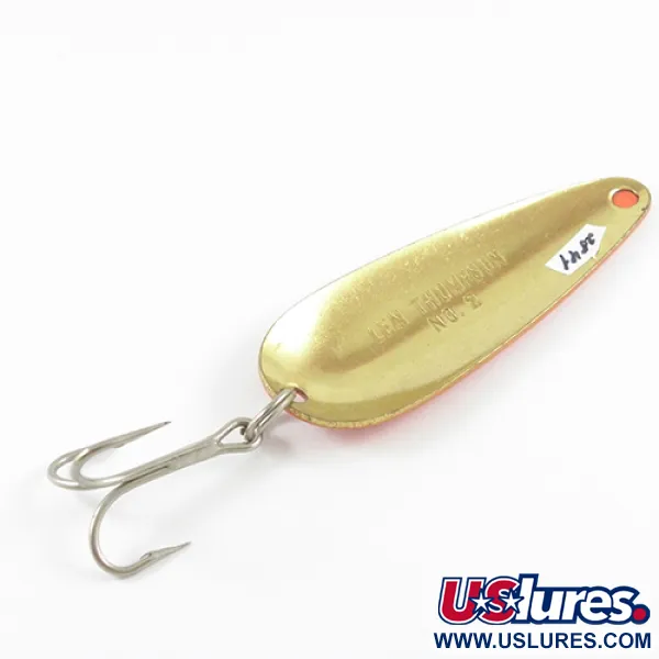  Len Thompson #2, 1oz Red / Black / Brass fishing spoon #2841