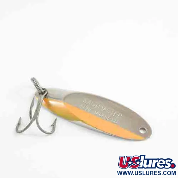 Vintage  Acme Kastmaster , 3/4oz Nickel / Orange fishing spoon #2854