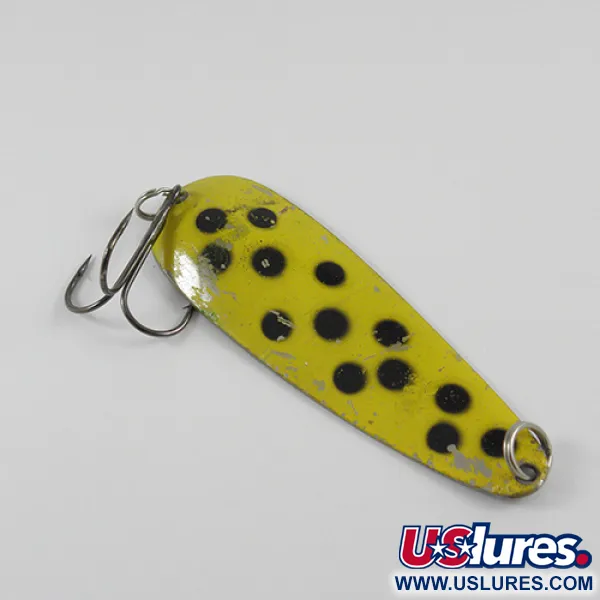 Vintage  Worth Chippewa, 2/3oz Black / Yellow / Nickel fishing spoon #2866