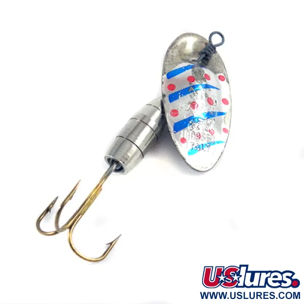 Vintage   Panther Martin Delux, 1/4oz Nickel / Blue / Red spinning lure #2875