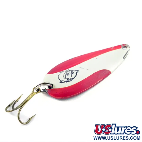 Vintage  Eppinger Dardevle Spinnie, 1/3oz Red / White / Nickel fishing spoon #2893