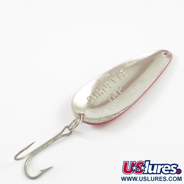 Vintage  Eppinger Dardevle Imp, 2/5oz Red / White / Nickel fishing spoon #2894