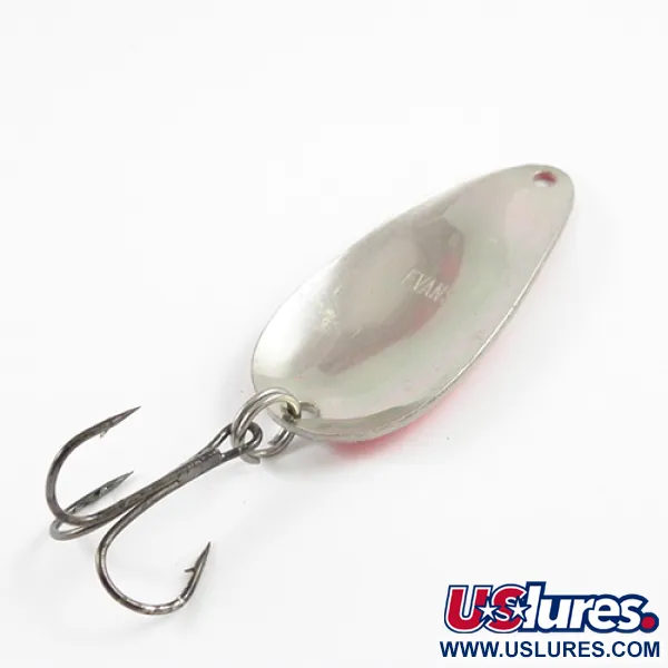 Vintage  Glen Evans Evans, 3/4oz Red / White / Nickel fishing spoon #2907