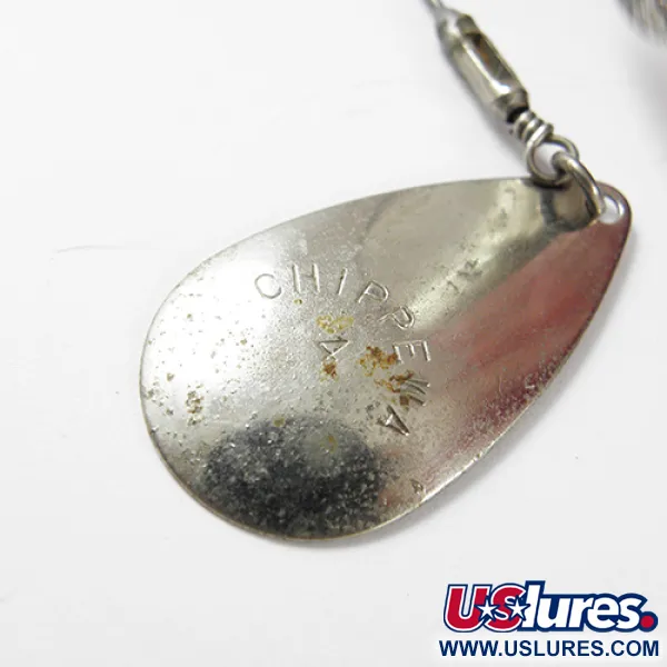 Vintage  Chippewa Bait  Chippewa 4, 1oz Nickel / Red spinning lure #2909