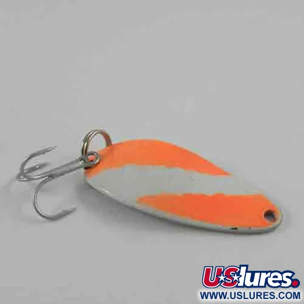 Vintage  Seneca Little Cleo UV, 1/4oz Glow / Nickel fishing spoon #2919