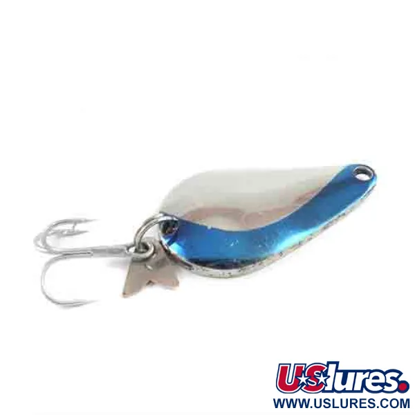 Vintage  Acme K.O. Wobbler, 1/2oz Nickel / Blue fishing spoon #2923