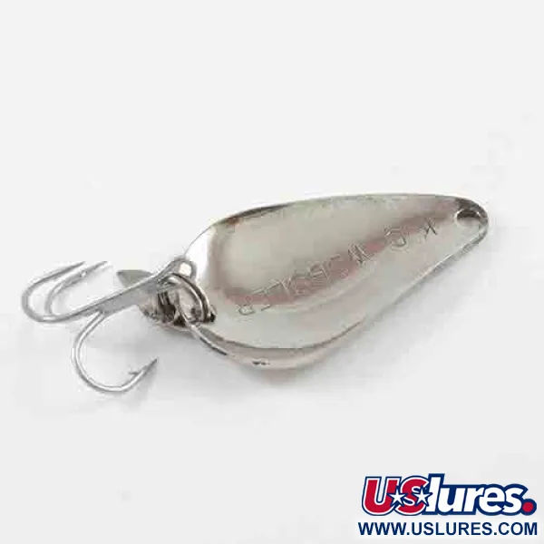 Vintage  Acme K.O. Wobbler, 1/2oz Nickel / Green fishing spoon #2924