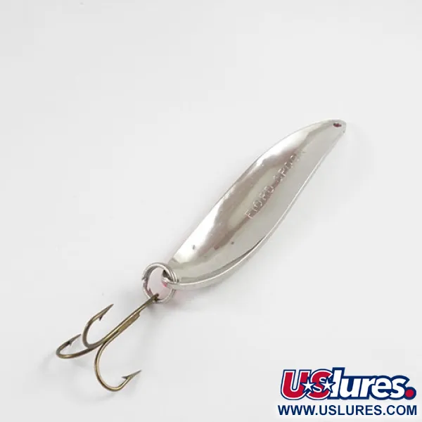 Vintage  Acme Fiord Spoon, 3/4oz Nickel / Orange fishing spoon #2938