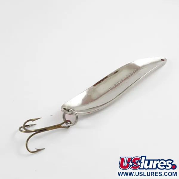 Vintage  Acme Fiord Spoon, 3/4oz Nickel / Orange fishing spoon #2940