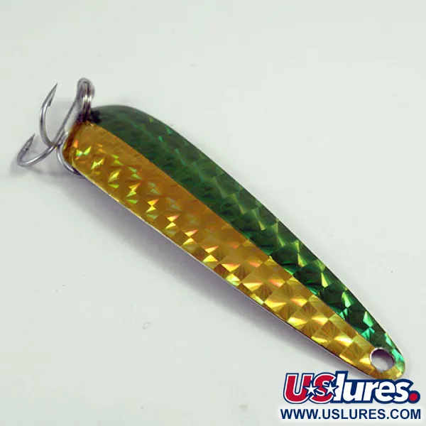 Vintage  Eppinger Dardevle Flutter-Chuck, 1/4oz Nickel / Yellow / Green fishing spoon #2942