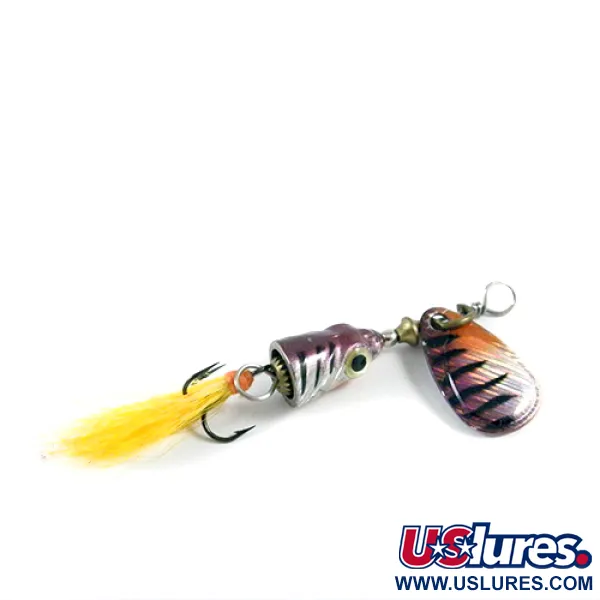 Vintage   Blue Fox Vibrax Shallow, 1/8oz Rainbow Perch spinning lure #2948