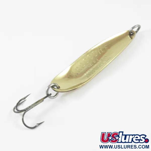 Vintage  Luhr Jensen Krocodile Die #4, 1/2oz Hammered Brass fishing spoon #2956