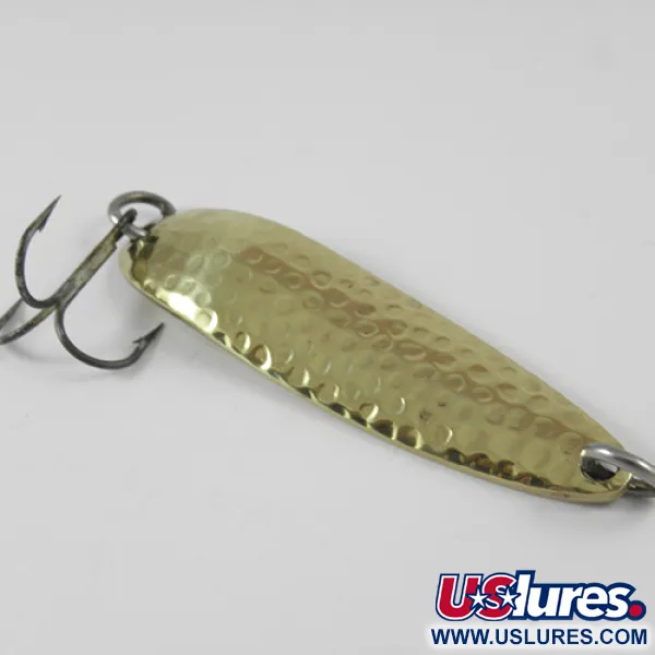 Vintage  Luhr Jensen Krocodile Die #4, 1/2oz Hammered Brass fishing spoon #2956
